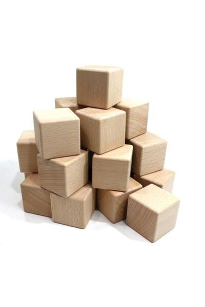 Babyroom مكعبات لعب وديكور خشبية 5 × 5 سم - 10 قطع مكعب خشبي خاص من خشب الزان