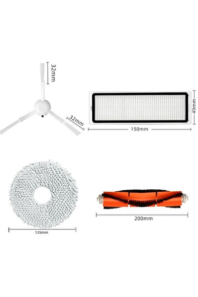 Ozemtek Xiaomi S10+ Plus Filter Brush Mop Mop Spare Set - 9 Pieces
