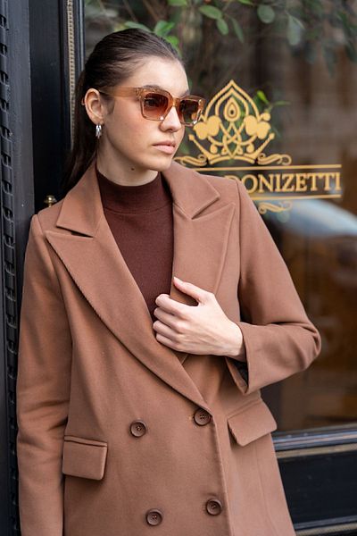 Olcay Bundový límec střední délky dvouřadý kabát TABA 3910