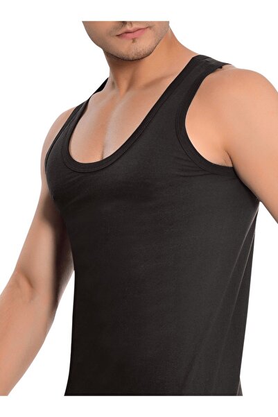İki Yıldız Premium Pack of 3 Black Men's Athlete - 100% Cotton Combed Cotton