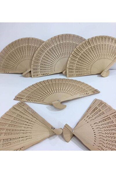 ÇAĞLA KINA 12'li Ahşap Yelpaze – Magnet, Hediyelik, Süs Aksesuarı