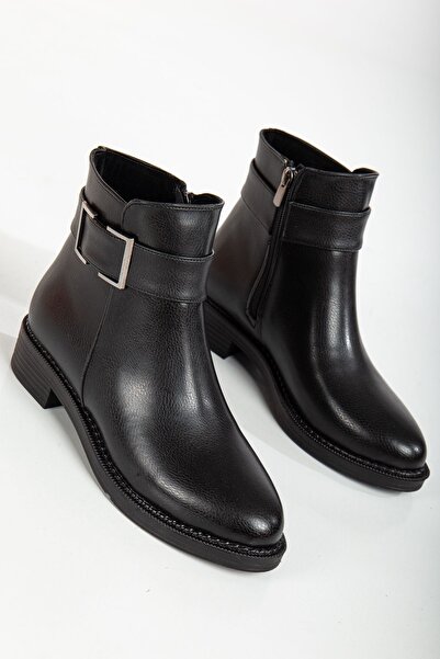 HCO SHOES Kare Tokalı Düz Taban Günlük Bot