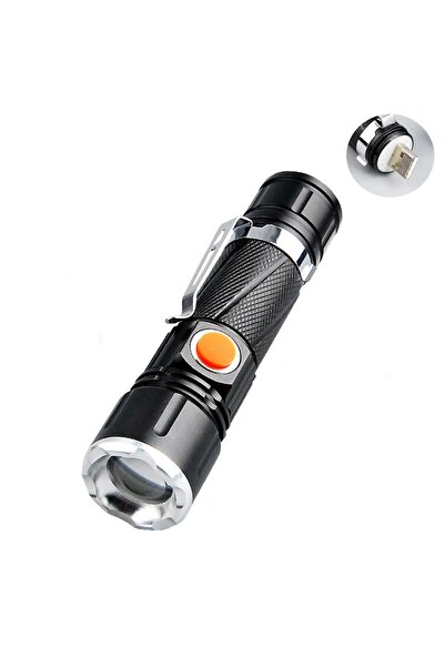 TAREZ Onelight USB Şarjlı El Feneri, Taktik El Feneri P50 Ultra Güçlü LED, Te...