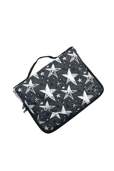 Differ Studio 10'' & 11'' Inch Compatible Star Pattern Gray Water Resistant Zippered Unisex Tablet iPad Bag/Case