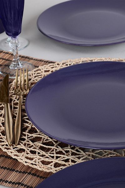 Keramika Purple Aegean Serving Plate 26 Cm 6 Pieces