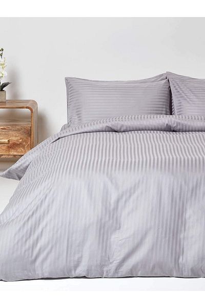 CAQQA Premium Silver Gray Single Satin Bedding Set
