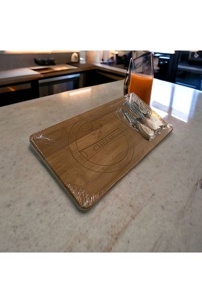BALSA Bamboo Cheese Serving Presentation Board Set - 38*18,5*1.5 Cm