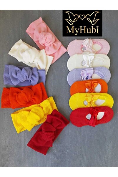 MyHubi 12-Piece Combination Handmade for Baby Girl - Bow Bandana and Ballerina Socks