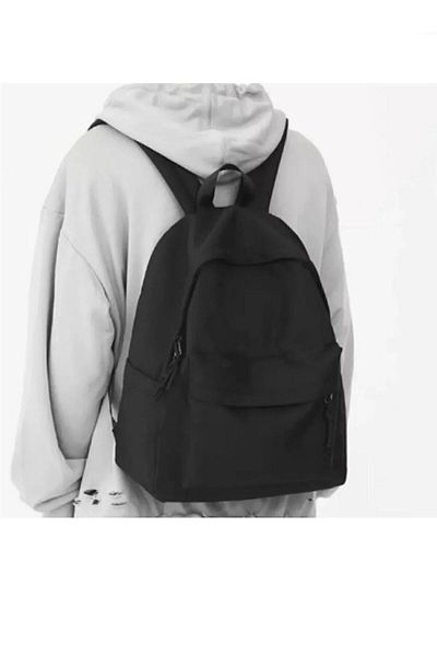 VİABAG Unisex černý batoh na notebook – škola, kurz, kempování, cestování a každodenní použití