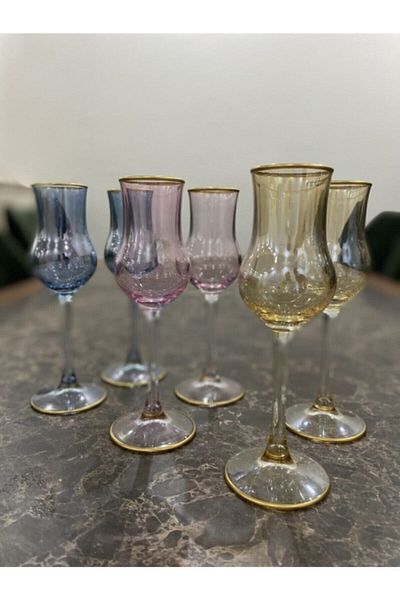 Paşabahçe 6-Piece Grappa Colored Coffee Side