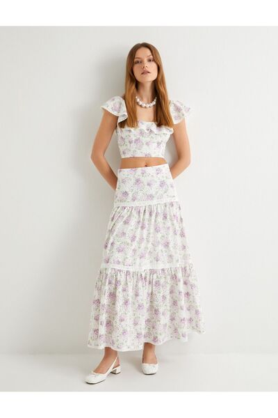Koton Kadın Çiçekli Uzun Etek