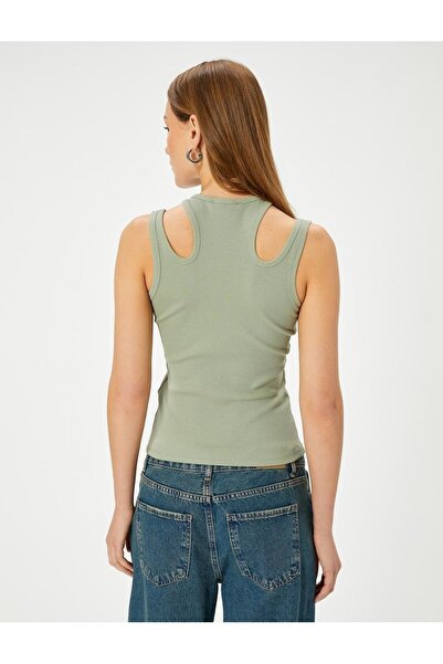 Koton Women's Detailed Ribbed Tank Top