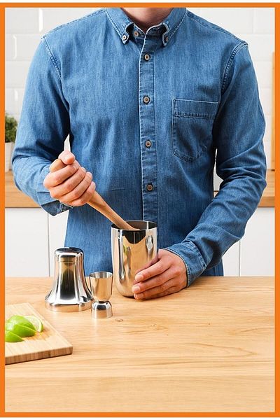 IKEA 3 Piece Professional Bartender Beverage Ikea Cocktail Stirrer Set Gavel Measuring Cup
