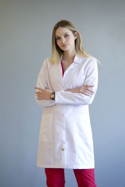 almesta Ceket Yaka Uzun Kollu Doktor Hemşire Öğretmen Önlük