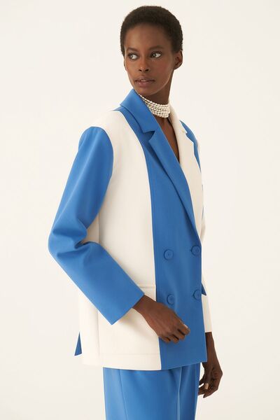 Perspective Abner Comfortable Fit Men's Collar Standard Size Saks Ecru Color Women's Jacket