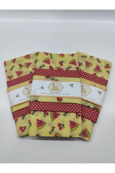 TODO HOME Balbezz Honey Waxed Storage Cloth Watermelon Patterned Set of 3