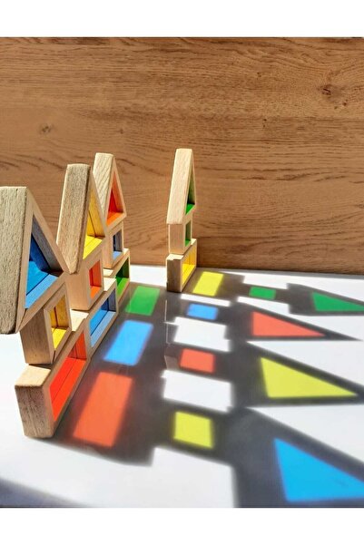 ROOT WODEN TOYS Waldorf Ahşap Oyuncak 12'li Rainbow Blokları