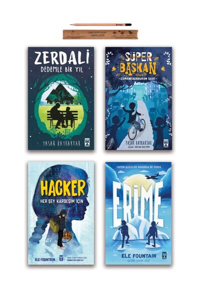 Timaş Çocuk Süper Başkan - Zerdali - Hacker - Erime Set 4 Kitap