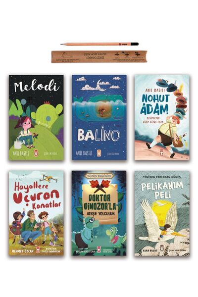Timaş Çocuk Melodi - Balino - Nohut Adam - Hayallere Uçuran Kanatlar - Pelikanım Peri Set 6 Kitap