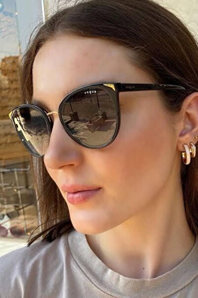 Vogue 5230s Siyah Oval Tasarım Kadın Güneş Gözlüğü