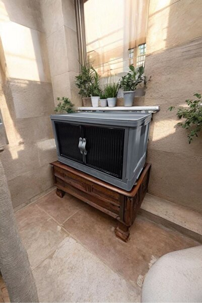 Fine Clean (1 Adet) Portatif Çok Amaçlı Mıknatıs Kapaklı Istiflenebilir Organizer Dolap Antrasit 55 lt