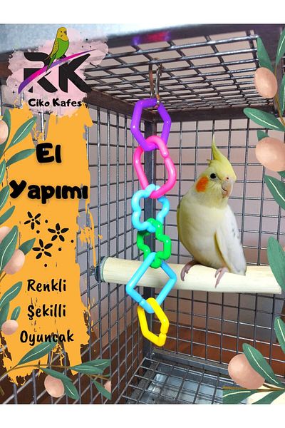 Ciko Kafes Shaped Colorful Bird Toy