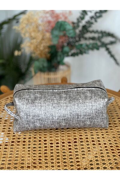 Mady Aksesuar Сив калъф за моливи, чантичка за грим, голям органайзер с подплата