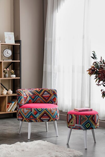 WATERYBROOK Sydney Berjer Puf İkili Set - Tekli Koltuk - Berjer - Ofis, Balko...