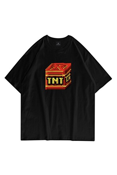 FECCY Oversize Unisex Tnt Box Crash Bandicoot Siyah Tshirt