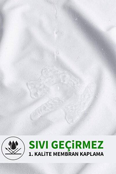 SUVAY Su Sıvı Geçirmez Yastık Alezi Pamuklu Fermuarlı Terletmeyen Yastık Koruyucu Kılıf