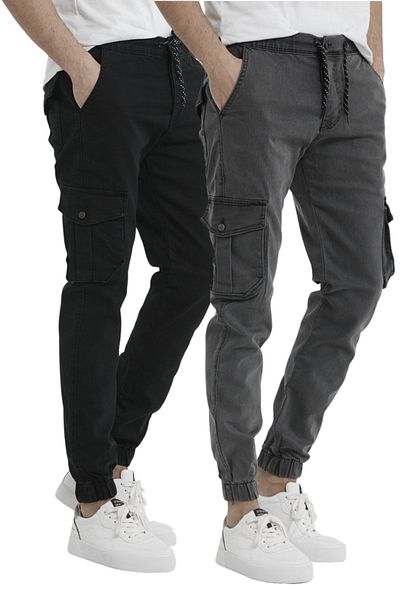 DawRazz Men's Cargo Pants Jeans Leg Elastic