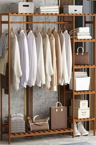 ESG GROUP Açık Ahşap Gardolap Çok Amaçlı Gardolap 147x96x30