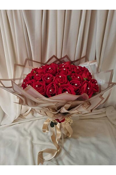 fidanova 41 Kırmızı Gül  yapay kadife gül buketi söz çiçeği/ Kız isteme Buketi