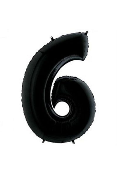 gogopak Number 6 40 Inch Black Foil Balloon 100 Cm