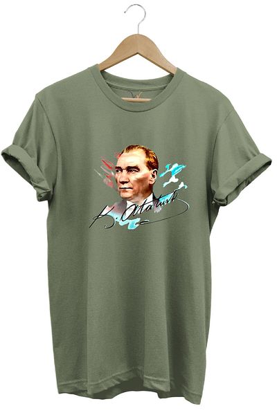 The Baski Μπλουζάκι με στάμπα Ataturk Premium Khaki - 100% βαμβάκι, Gokturk Nationalist Print