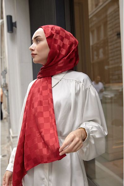 Bonjela شال جاكار بنمط الشطرنج