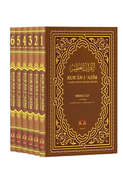 Tekbir Yayınları Kuranı Azim ve Soru Edatlı Kelime Manası 6 Cilt Takım ( Kura...