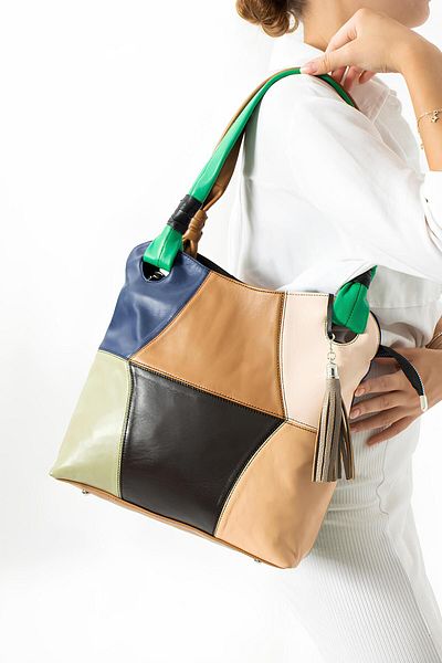 Erzeno Design de lux și special - Geantă de umăr și de umăr pentru femei din piele naturală