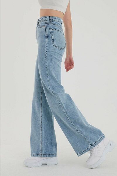 DRC trend Blugi Palazzo cu talie super înaltă Lycra Ice Snow - Wide Leg