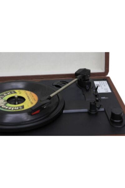 Hisar Home Gramafon Çantalı Pikap Crownwell Kahverengi