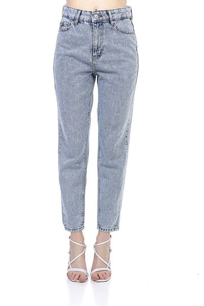 DRC trend Mia Blue Snow Wash Talie înaltă Lycra Mom Jeans Blugi Denim