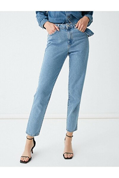 DRC trend Irelia Light Blue Blue Ψηλόμεση Lycra Mom Jeans Τζιν Τζιν παντελόνι