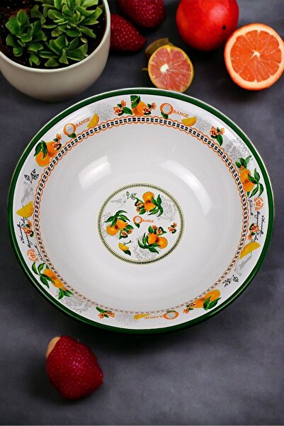 İnci Emaye 40 No 8 Litre Emaye Leğen Çırpma Ve Karıştırma Kabı.hamur Leğeni.meyvelik.çeyiz. Büyük Kase