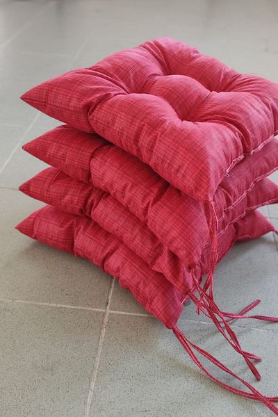 NMHC Square Red Chair Cushion 40 X 40 Cm| Garden Balcony Cushion| Cushion| 1 Piece