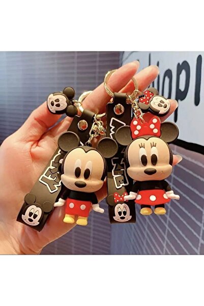 GLANZEND 2 Adet Sevimli Minnie Ve Mickey Mouse Çift Anahtarlık Ve Çanta Akses...