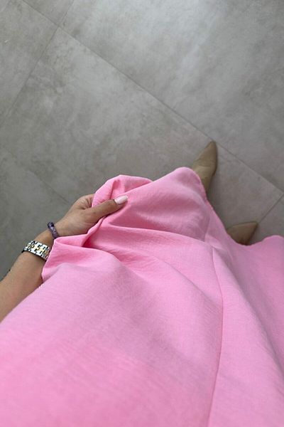 manana fashion Tesatura Ayrobin - Rochie Roz lunga cu bretele reglabile