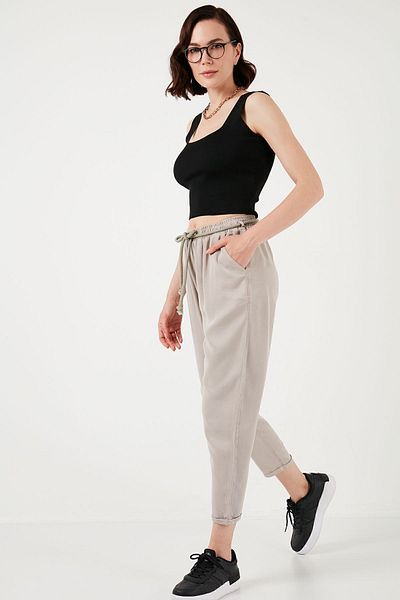 Lela Waist Tied Pocket Short Leg Regular Fit Trousers PANTS1095285