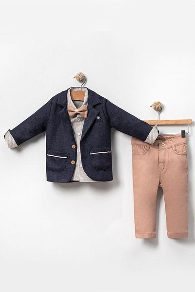 LULU Kids Elisa Boy's Suit - Set of 4 with Bow Tie and Slopet