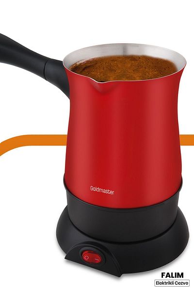 GOLDMASTER Falım Bright Red Stainless Steel 5-Cup Capacity Electric Coffee Pot