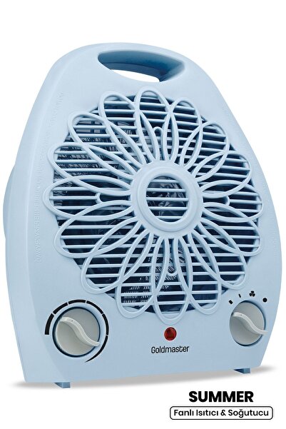 GOLDMASTER Summer Mavi 2000 Watt Isıya Dayanıklı Sıcak Ilık Soğuk Devrilme Emniyetli Isıtıcı Fan